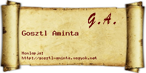 Gosztl Aminta névjegykártya